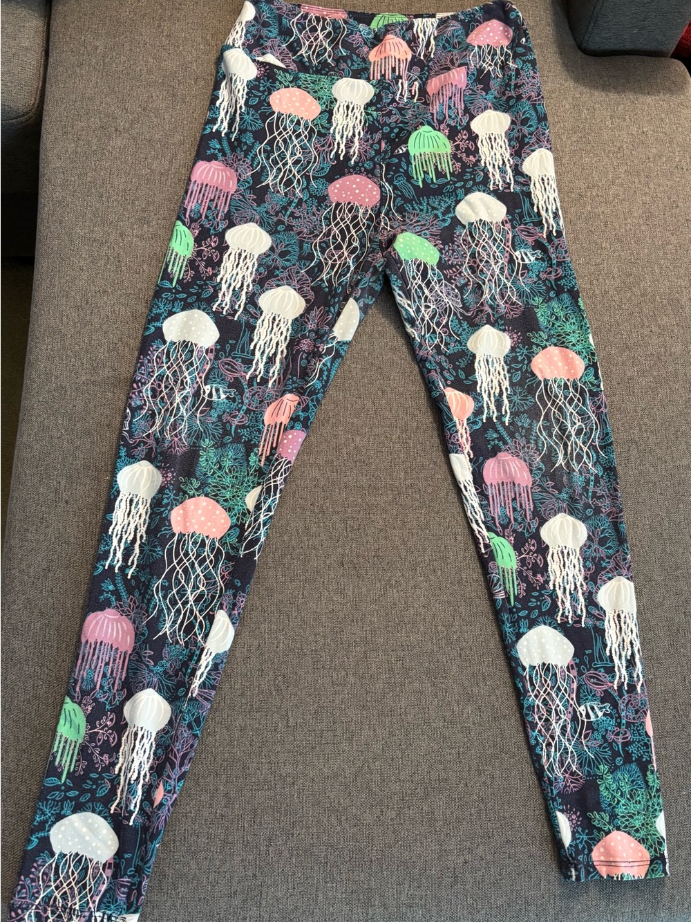LuLaRoe Navy Jellyfish Print Kids Leggings